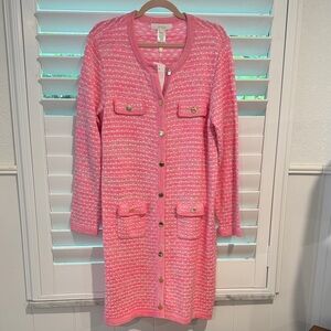 Lilly Pulitzer Pink and White Knit Blazer NWT